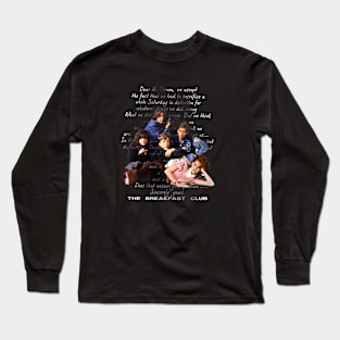 Breakfast Club Letter Black Adult Long Sleeve T-Shirt